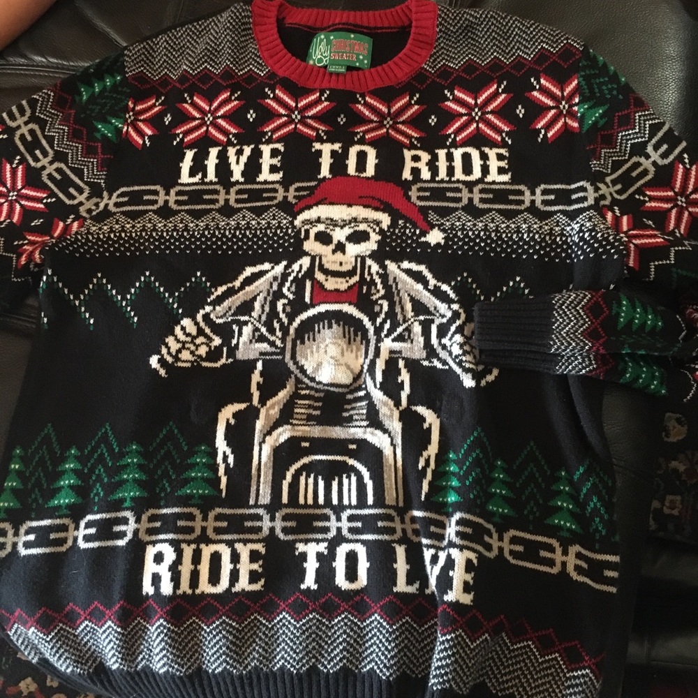 Biker Christmas Sweater XXL
